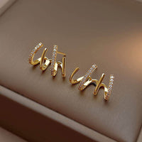 Illusion Earrings with Four Hoops & Zirconia - Zarvia-Gold-State of Style