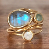 Golden Boho Crystal Ring – Sophia