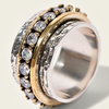 Vintage Gold and Silver Ring with Zirconia - Esmira