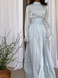 Imaginative maxi dress with flowing cut - Valentina-Blue-S-State of Style