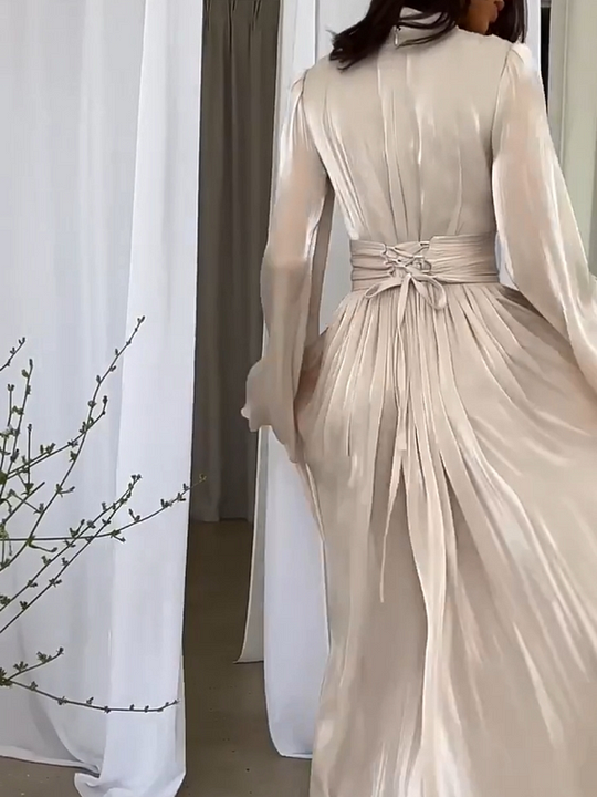 Imaginative maxi dress with flowing cut - Valentina-White-S-State of Style