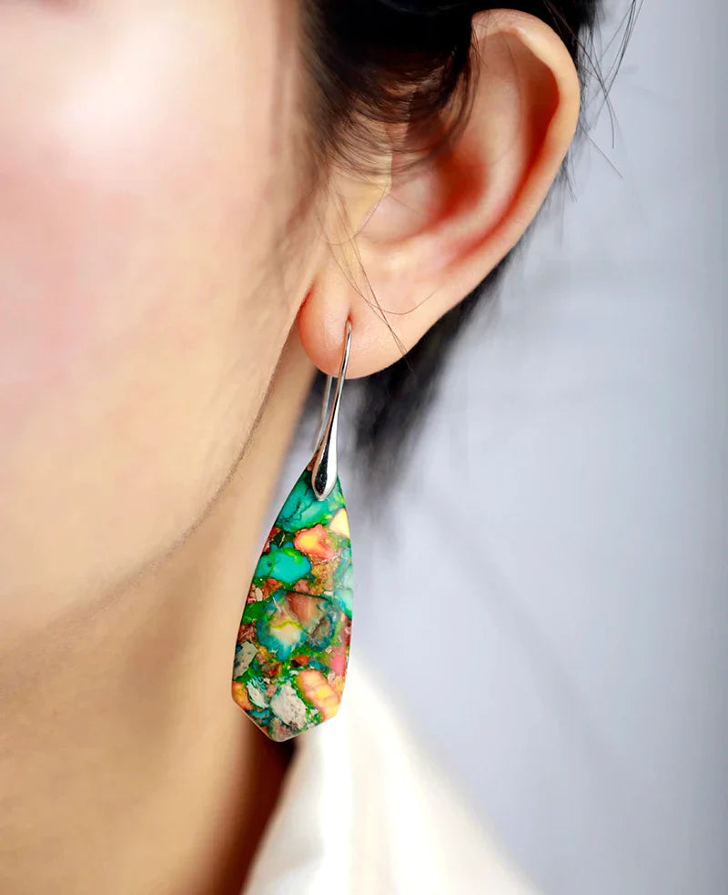 Imperial Jasper Earrings | Unique Gemstone Jewellery-State of Style