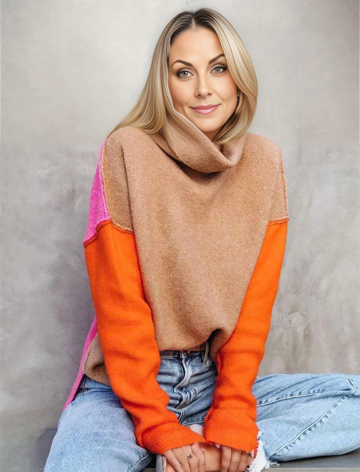Impressive Color Block Knit Sweater - AutumnVibe-S (36/38)-State of Style