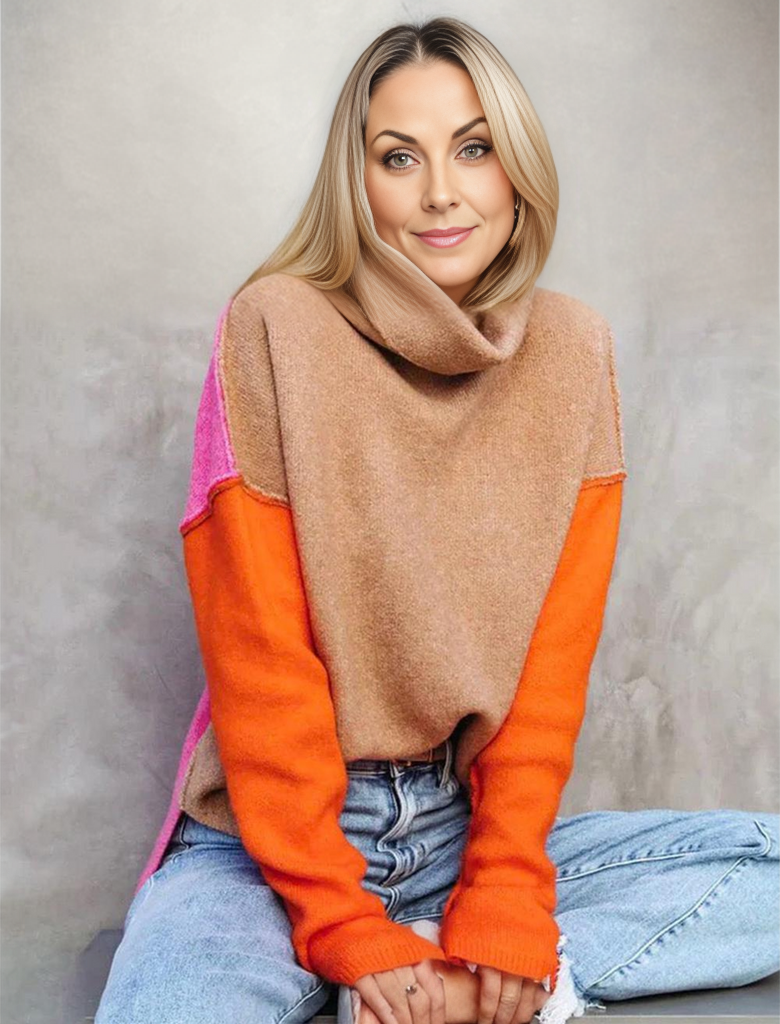 Impressive Color Block Knit Sweater - AutumnVibe-S (36/38)-State of Style