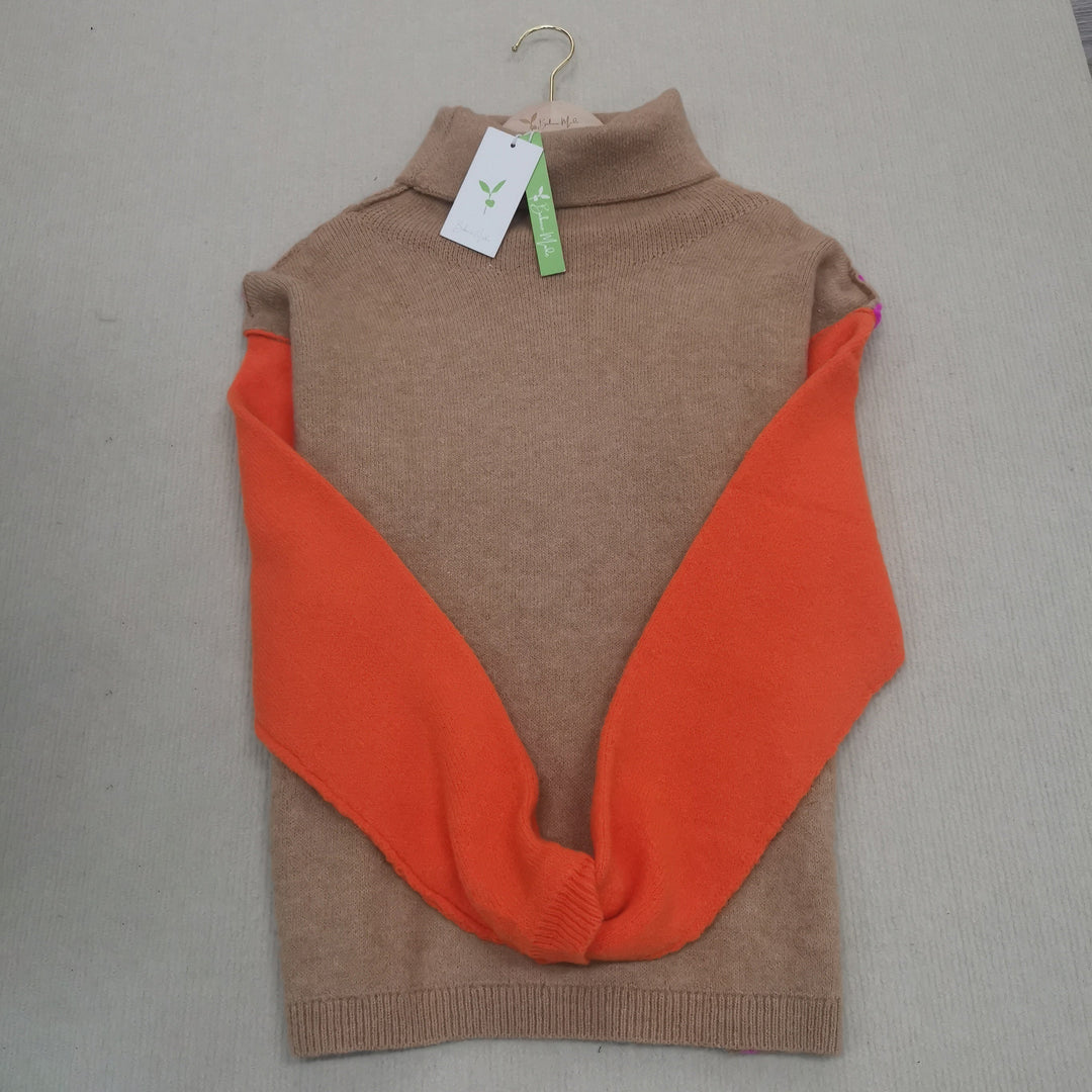 Impressive Color Block Knitted Sweater - AutumnVibe-S (36/38)-State of Style
