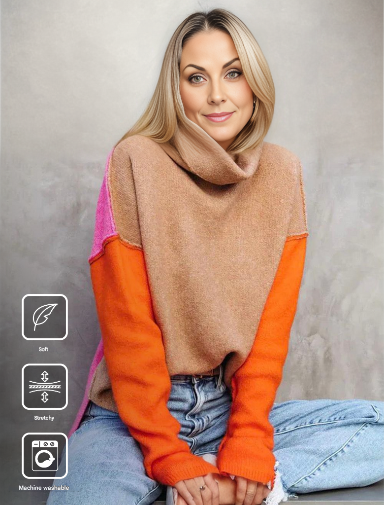 Impressive Color Block Knitted Sweater - AutumnVibe-S (36/38)-State of Style