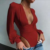 InekesBody | Women's Fitted Bodysuit-Red-S-State of Style
