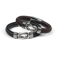 Infinity Bracelet | Leather Knot Design-Black-State of Style