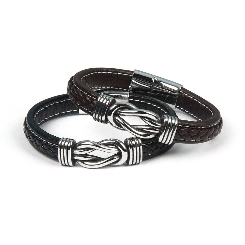 Infinity Bracelet | Leather Knot Design-Black-State of Style