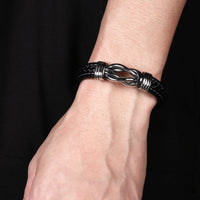 Infinity Bracelet | Leather Knot Design-Black-State of Style