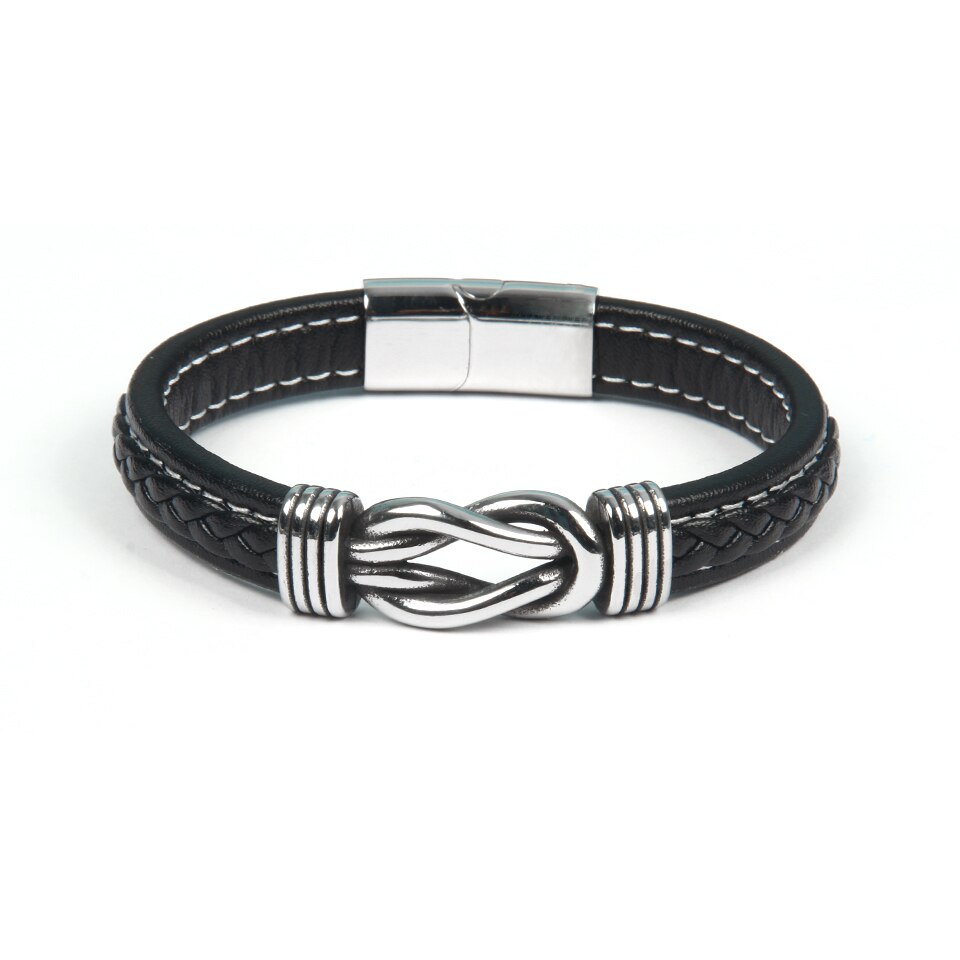 Infinity Bracelet | Leather Knot Design-Black-State of Style