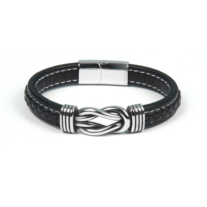 Infinity Bracelet | Leather Knot Design-Black-State of Style