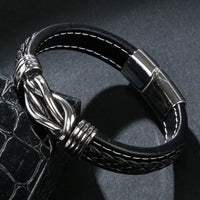 Infinity Bracelet | Leather Knot Design-Black-State of Style