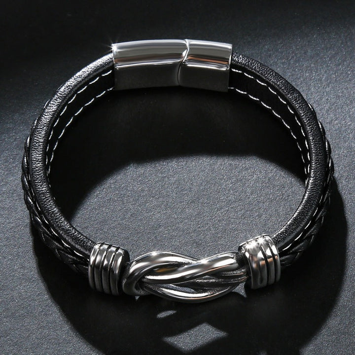 Infinity Bracelet | Leather Knot Design-Black-State of Style