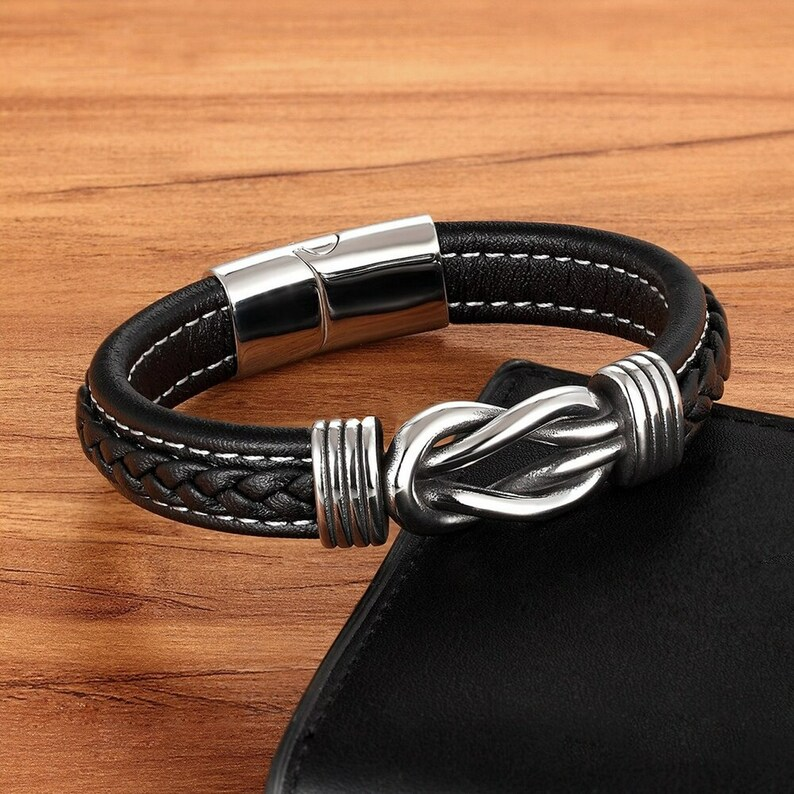 Infinity Bracelet | Leather Knot Design-Black-State of Style