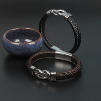 Infinity Bracelet | Leather Knot Design-Black-State of Style