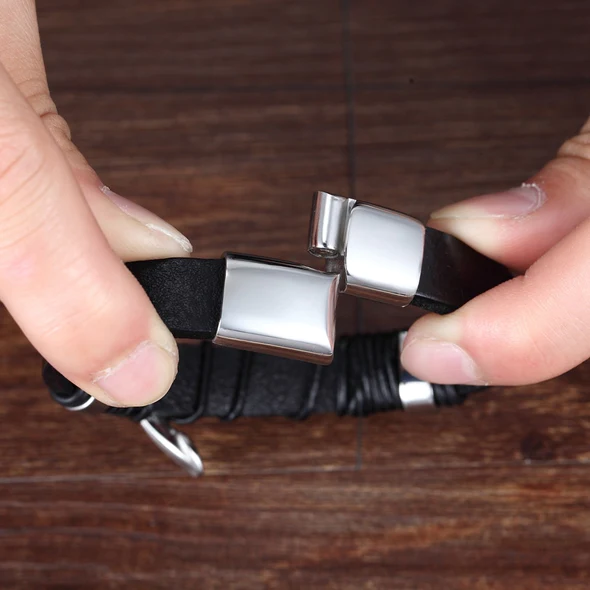 Infinity Bracelet | Leather Knot Design-Black-State of Style
