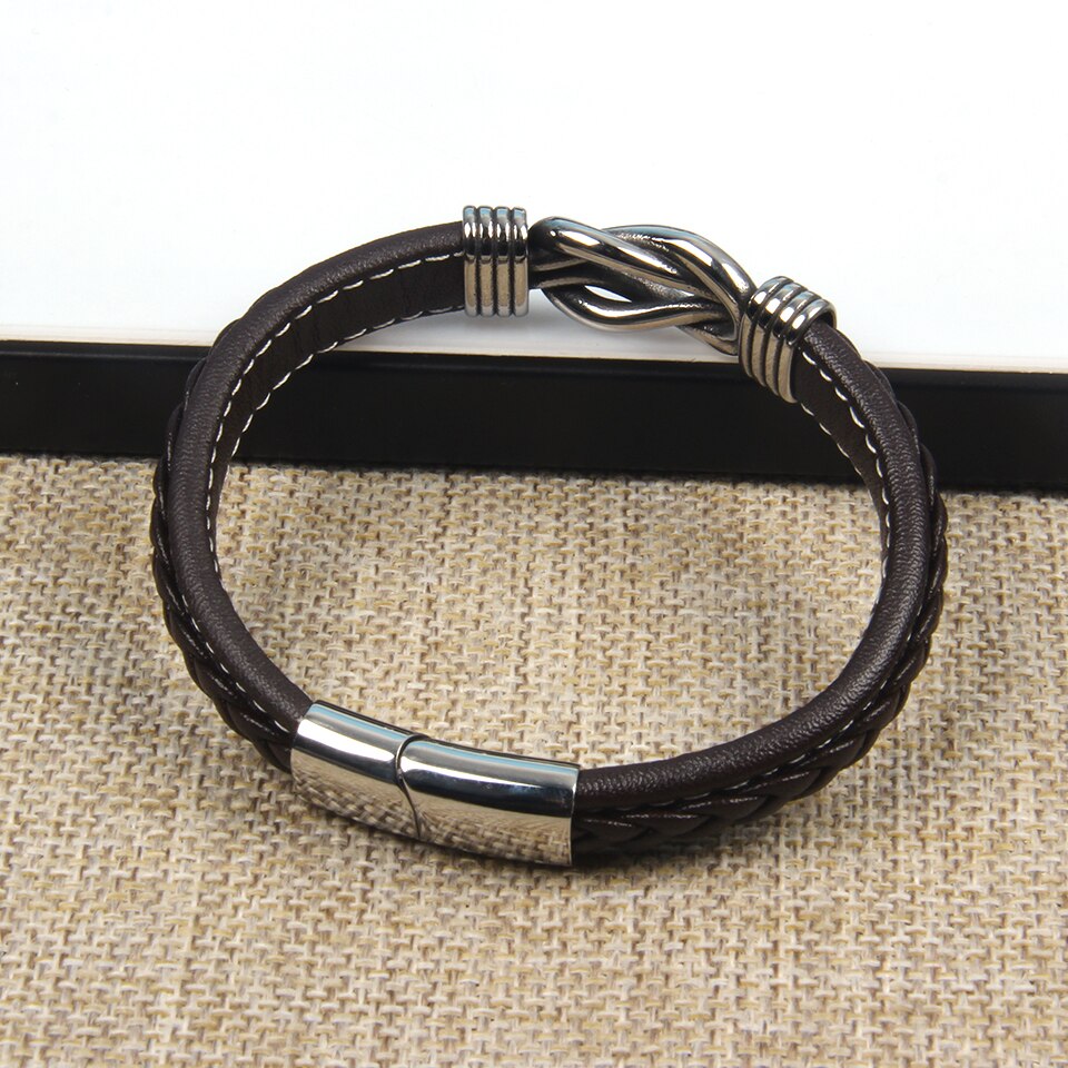Infinity Bracelet | Leather Knot Design-Black-State of Style