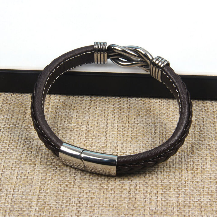 Infinity Bracelet | Leather Knot Design-Black-State of Style