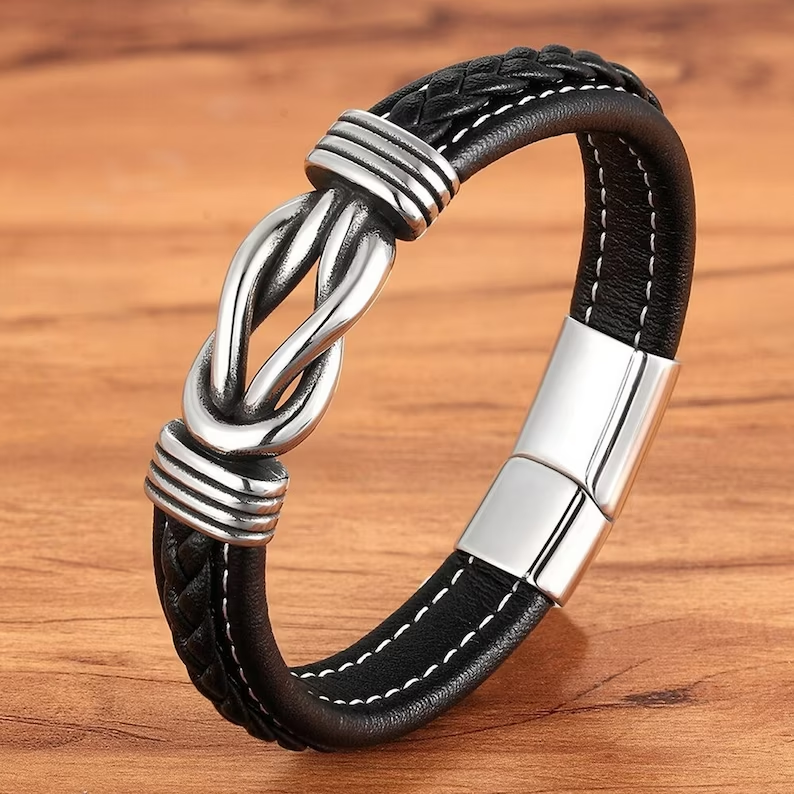 Infinity Bracelet | Leather Knot Design-Black-State of Style