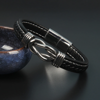 Infinity Bracelet | Leather Knot Design-Black-State of Style