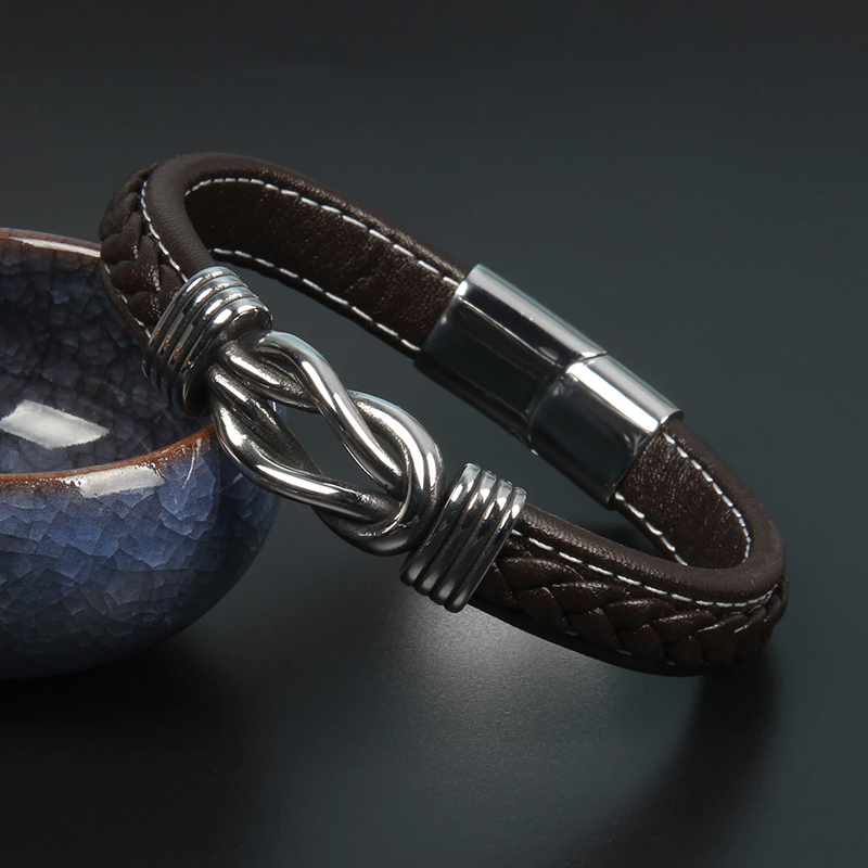 Infinity Bracelet | Leather Knot Design-Brown-State of Style
