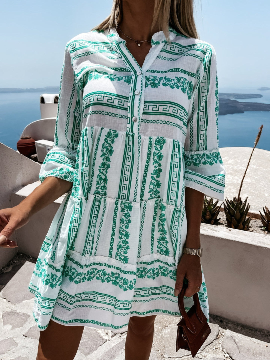 Inna Ibiza Ruffle Dress | Airy Boho Summer Fashion-Blue-S-State of Style