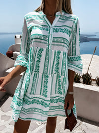 Inna Ibiza Ruffle Dress | Airy Boho Summer Fashion-Blue-S-State of Style