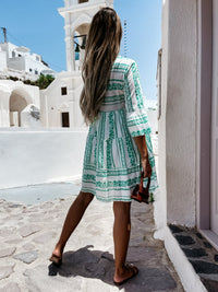 Inna Ibiza Ruffle Dress | Airy Boho Summer Fashion-Blue-S-State of Style