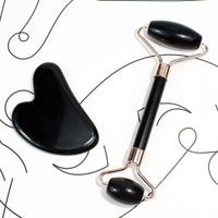 Instant Glow Gua Sha & Jade Roller Set-Black-State of Style
