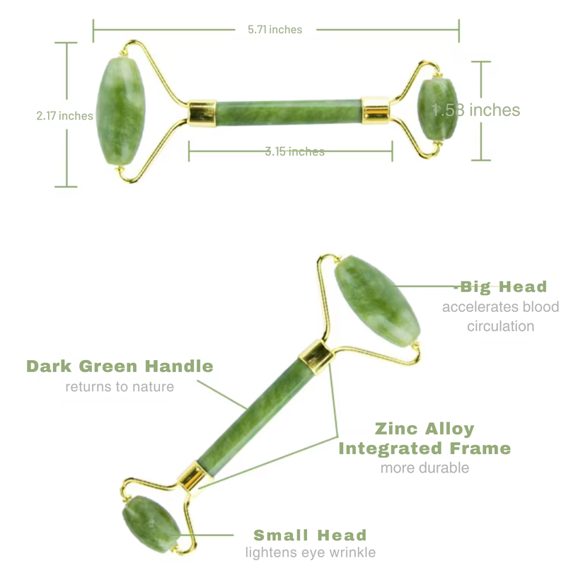 Instant Glow Gua Sha & Jade Roller Set-Green-State of Style