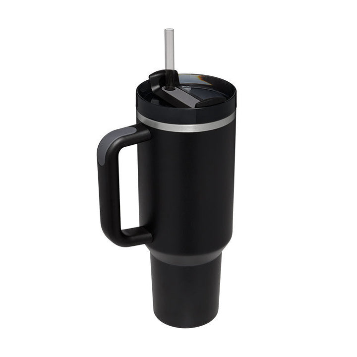 Insulated Mug with Handle and Straw - ChillMate-Black-1200 ML-State of Style