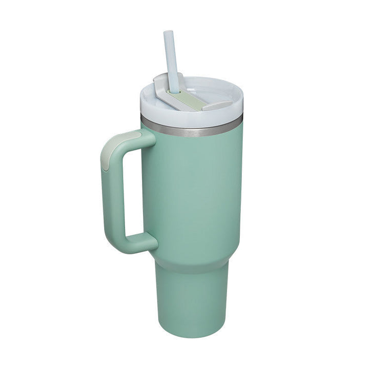 Insulated Mug with Handle and Straw - ChillMate-Eucalyptus-1200 ML-State of Style