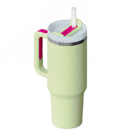 Insulated Mug with Handle and Straw - ChillMate-Light green-1200 ML-State of Style