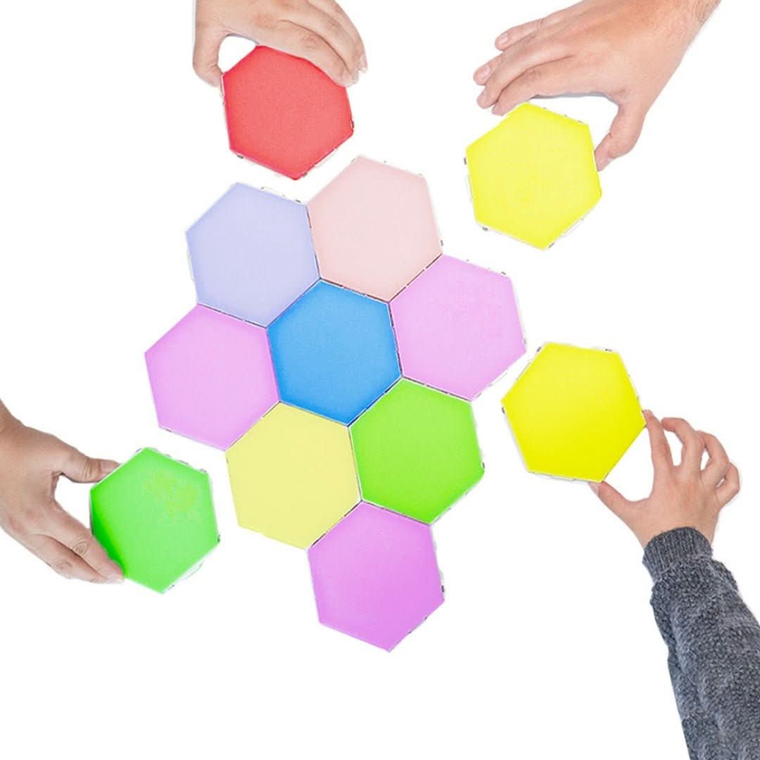 Interactive Hexagonal Lighting - GlowHex-Set of 3 Panels-State of Style