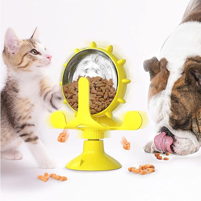 Interactive Treat Dispenser for Cats - TreatTwirl-Yellow-State of Style