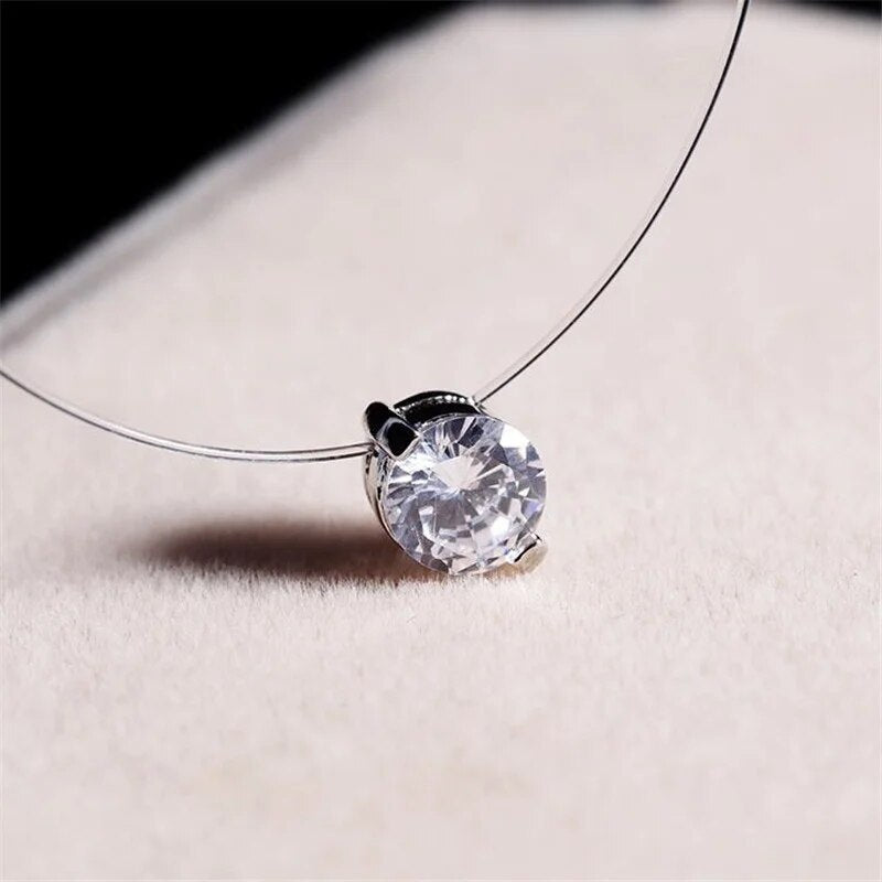 Invisible Fishline Zircon Necklace | Delicate & Elegant Jewellery-State of Style