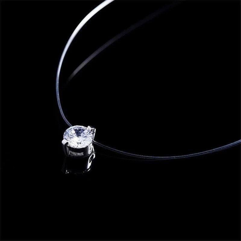 Invisible Fishline Zircon Necklace | Delicate & Elegant Jewellery-State of Style