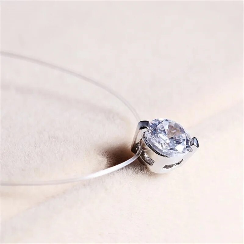 Invisible Fishline Zircon Necklace | Delicate & Elegant Jewellery-State of Style