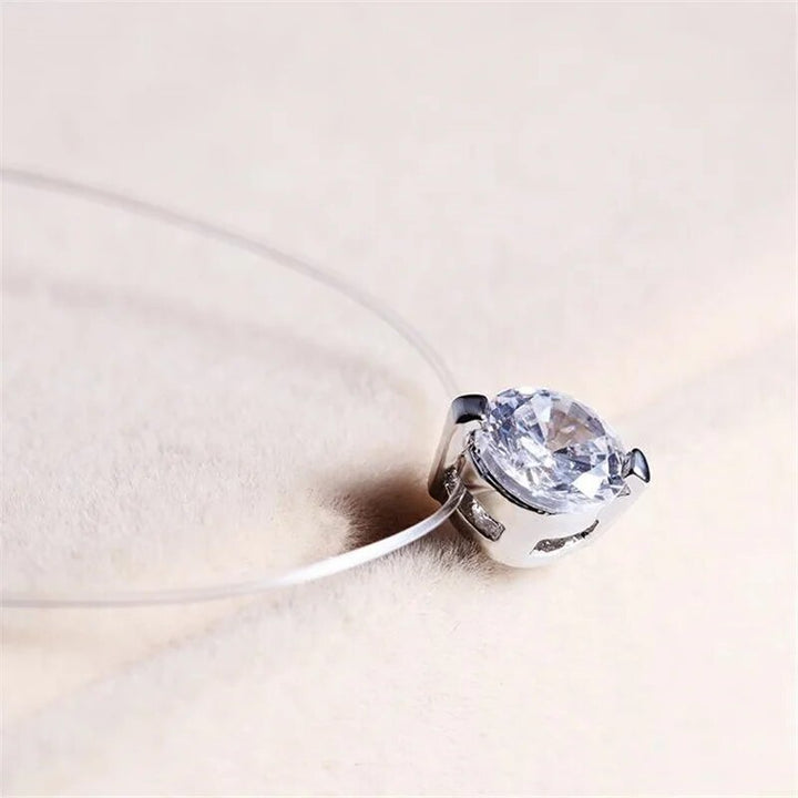 Invisible Fishline Zircon Necklace | Delicate & Elegant Jewellery-State of Style