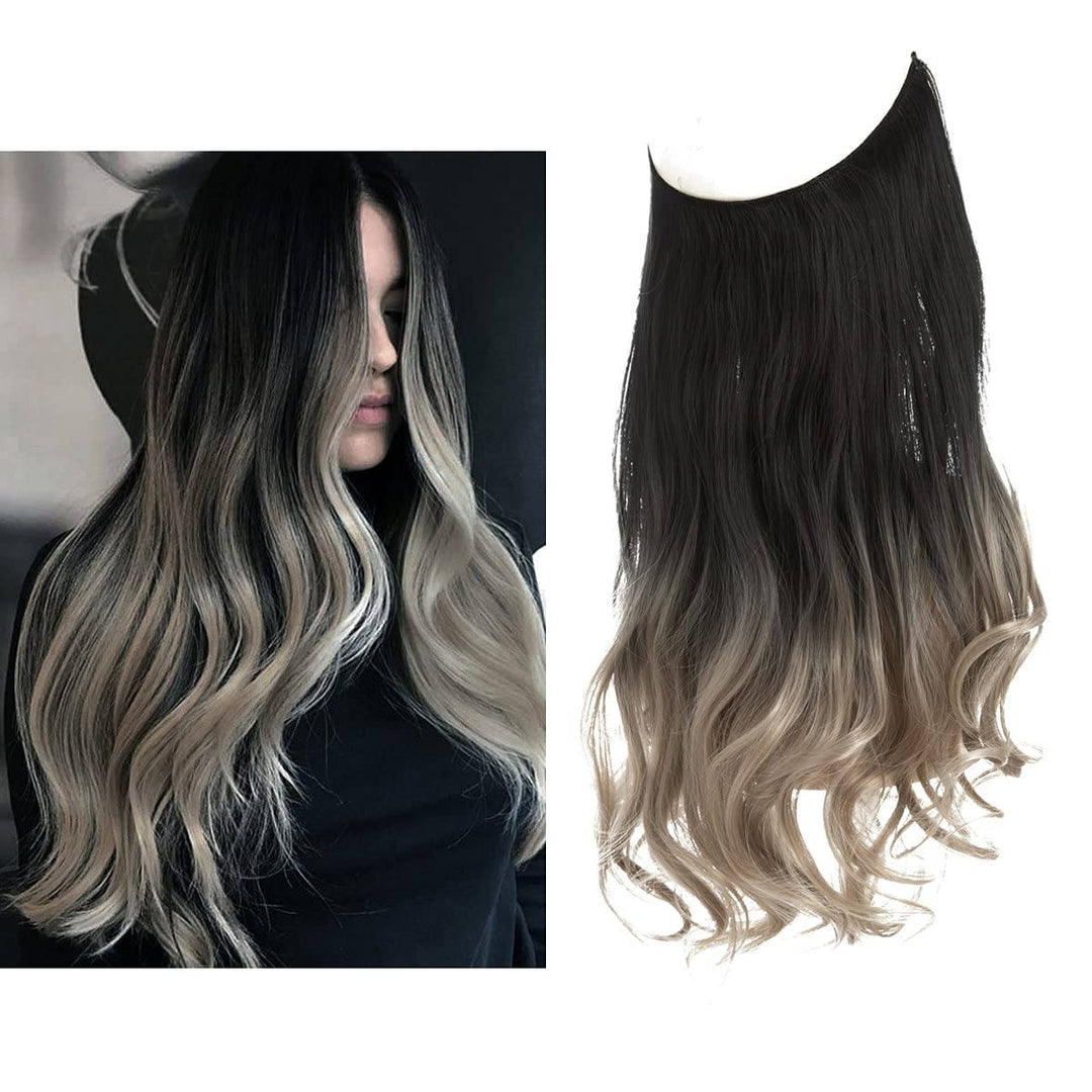 Invisible Hair Extensions - Veloura-Black to Ash Blonde-35 CM-State of Style