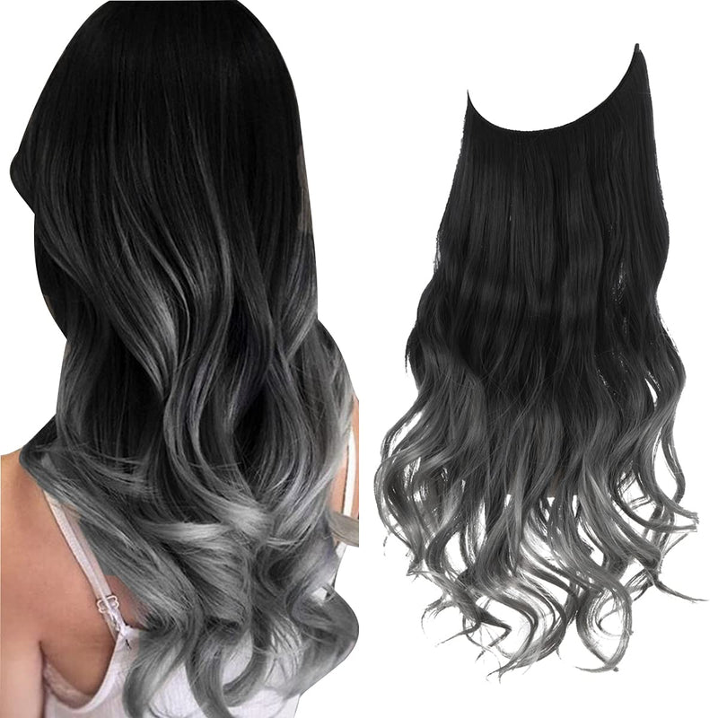 Invisible Hair Extensions - Veloura-Black to Grey-35 CM-State of Style