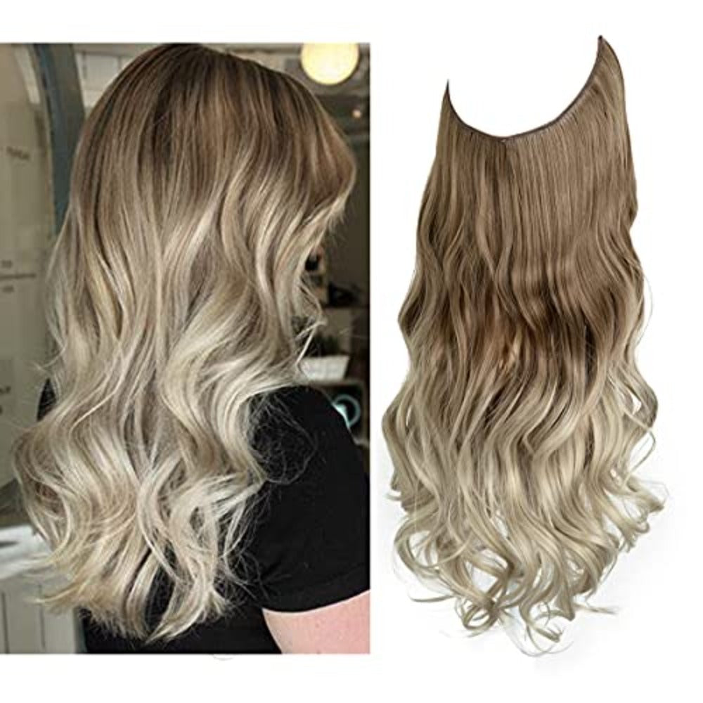 Invisible Hair Extensions - Veloura-Brown to Ash Blonde with Platinum Blonde-35 CM-State of Style