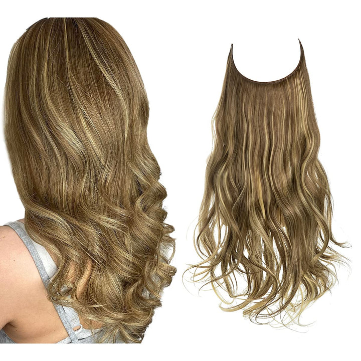 Invisible Hair Extensions - Veloura-Golden blonde Ash brown-35 CM-State of Style