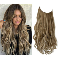 Invisible Hair Extensions - Veloura-Medium Brown Ash Blonde-35 CM-State of Style