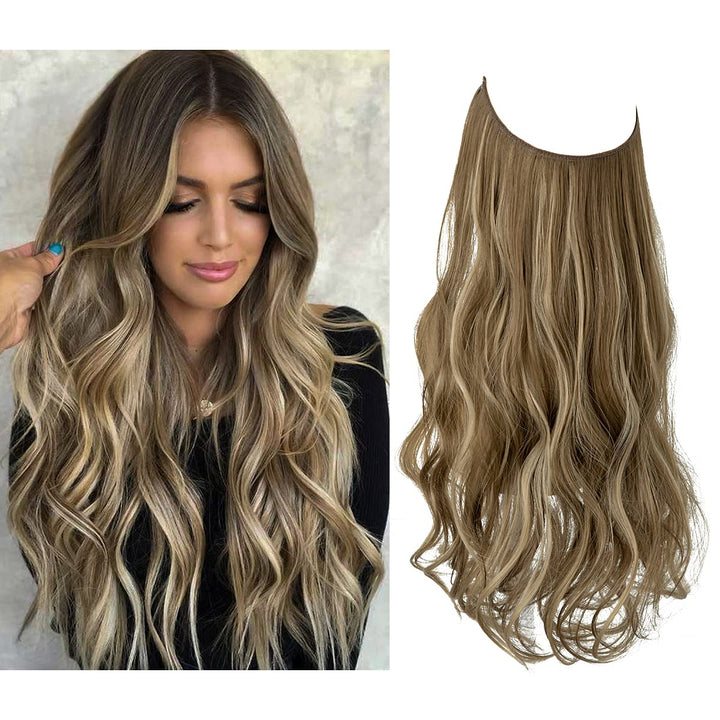 Invisible Hair Extensions - Veloura-Medium Brown Ash Blonde-35 CM-State of Style