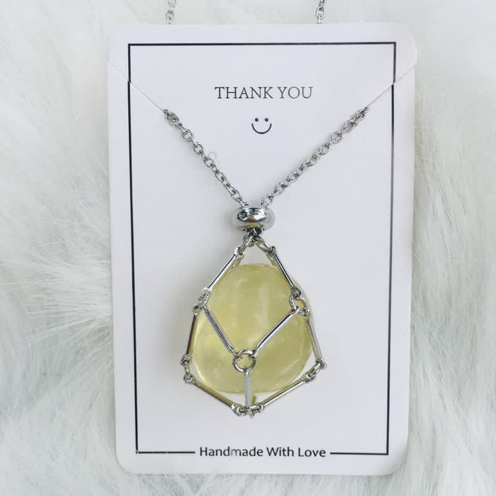 Iris Small Natural Crystal Pendant Necklace-Citrine-Silver-State of Style