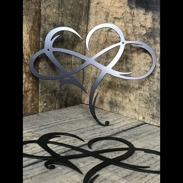 Iron Wall Art with Infinity Heart - InfiniteHeart-20cm x 25cm-Black-State of Style