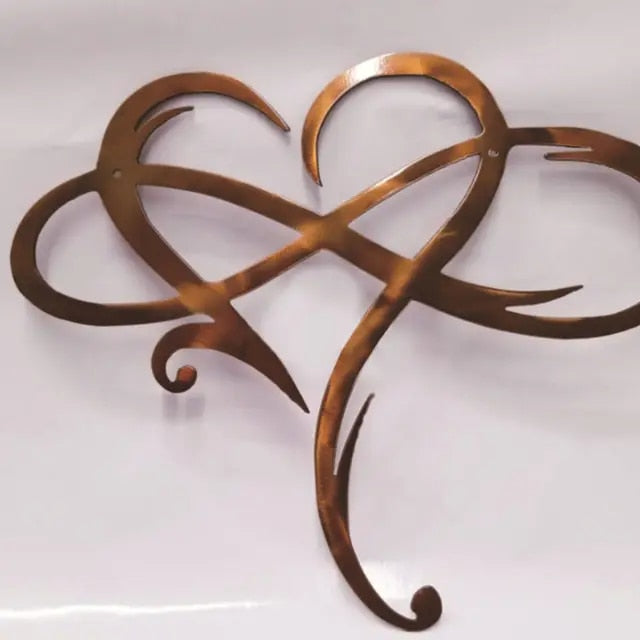 Iron Wall Decoration with Infinite Heart - InfiniteHeart-Brown-20 x 25 cm-State of Style