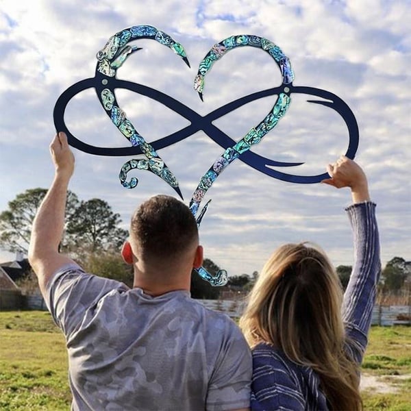 Iron Wall Decoration with Infinite Heart - InfiniteHeart-Sapphire-20 x 25 cm-State of Style